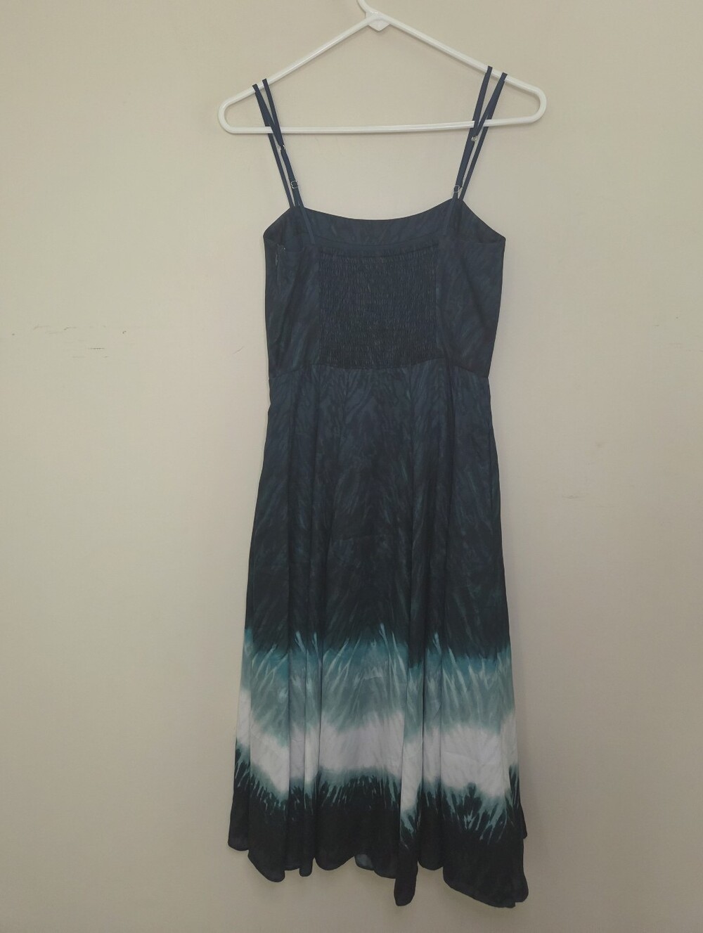 Women's White House Black Market Green Tie Dye Dipped Dress Sz 0 - Picture 5 of 10